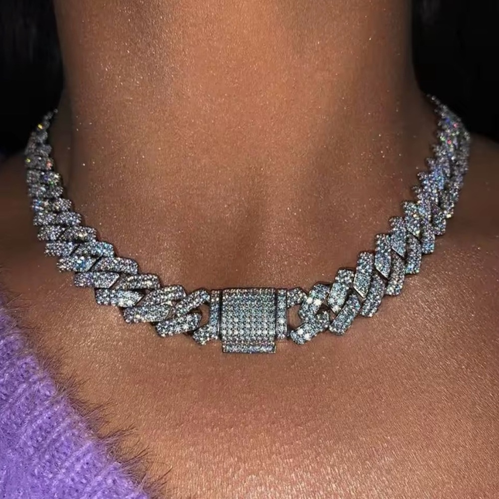 Miami Cuban iced out Necklace 16”